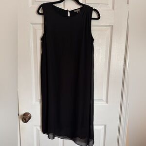 Vince Camuto sheer Elegant Black Sleeveless Dress